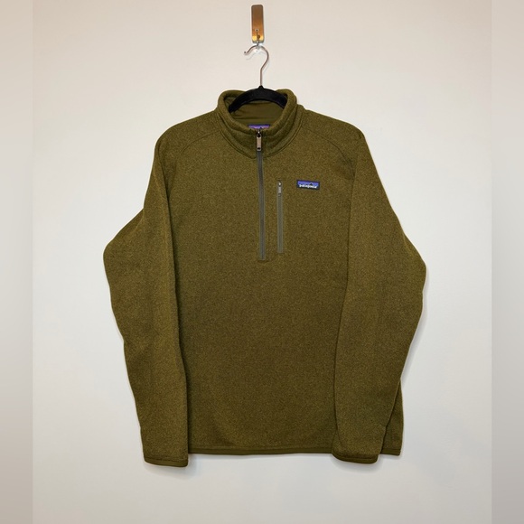 Patagonia Men's Better Sweater 1/4 Zip Olive Green Size L - Picture 4 of 9